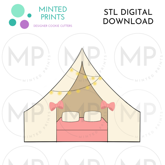 Glamping Tent Cookie Cutter STL DIGITAL DOWNLOAD