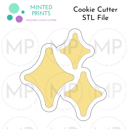 Glimmer Cluster Cookie Cutter STL DIGITAL FILE