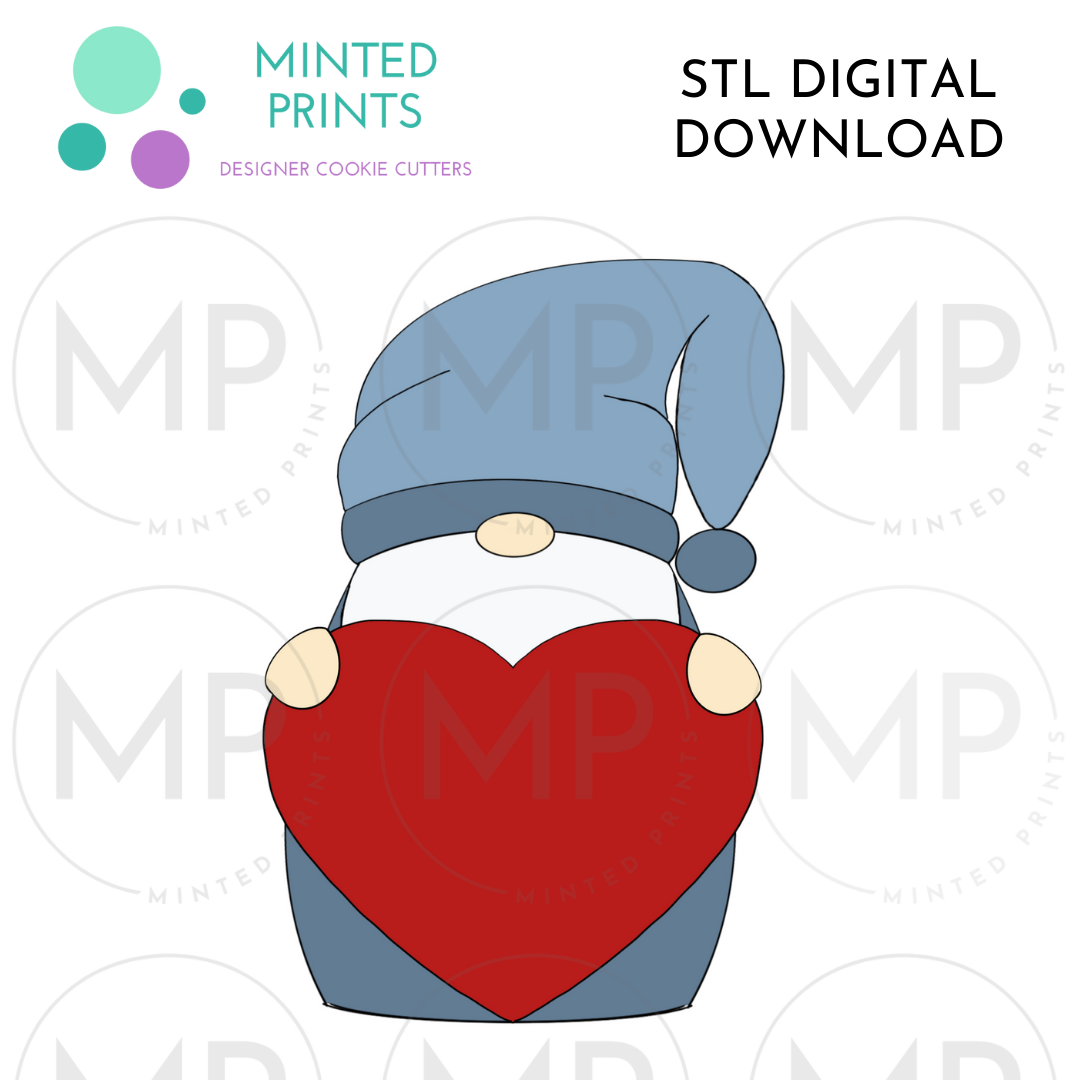 Gnome Holding Heart Cutter STL DIGITAL DOWNLOAD