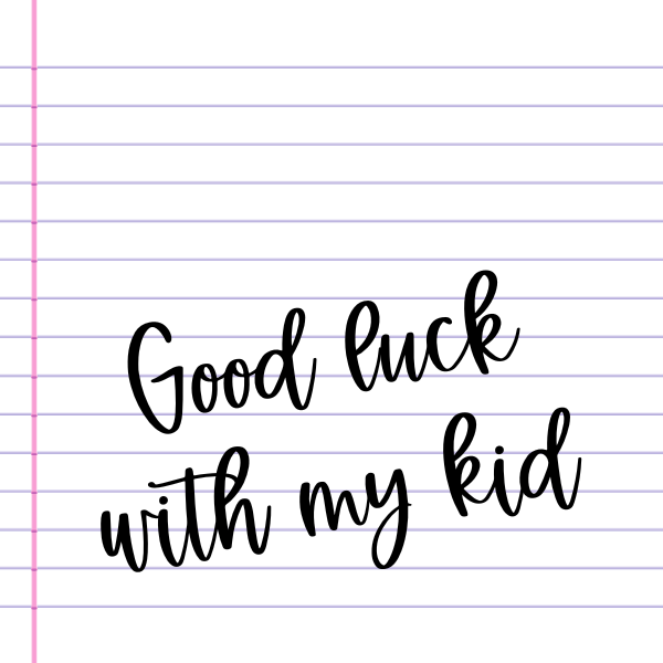 Good Luck With My Kid Cookie Tag, 2 Inch Square
