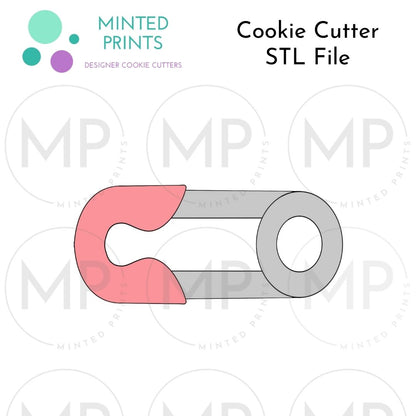 Safety Pin Cookie Cutter STL DIGITAL FILE