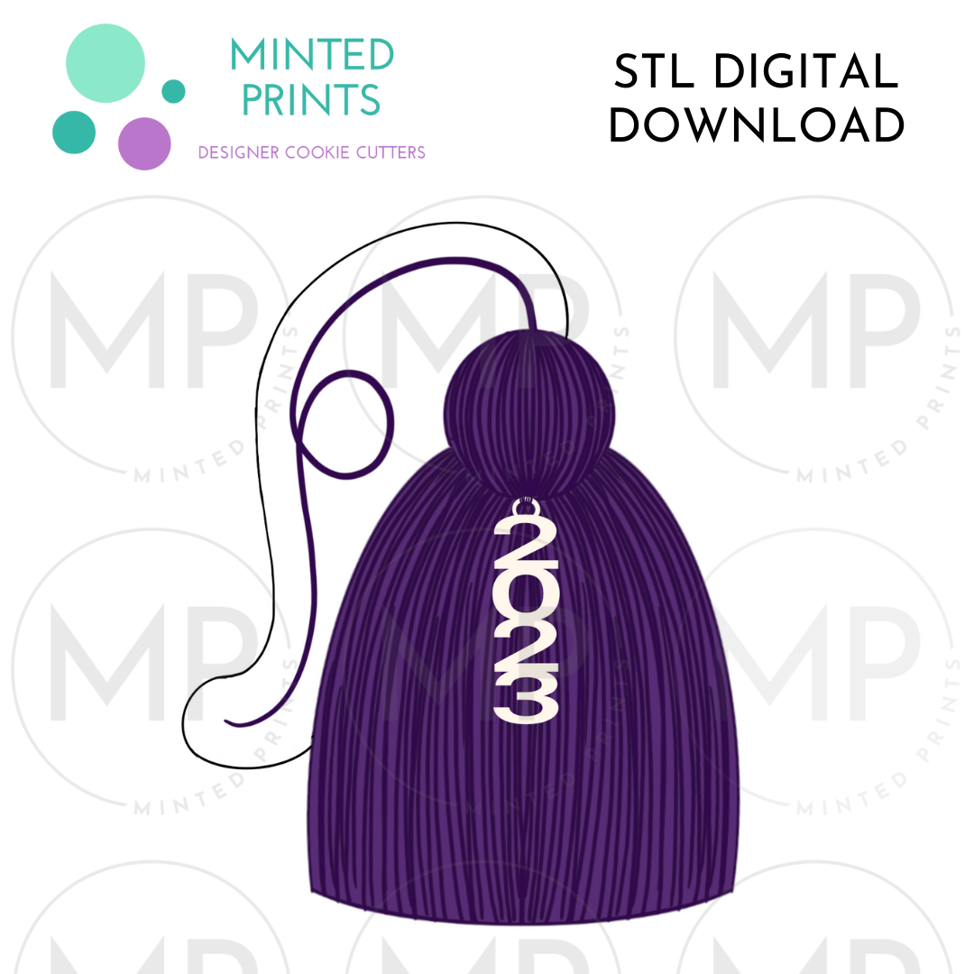 Grad Tassel Cookie Cutter STL DIGITAL DOWNLOAD