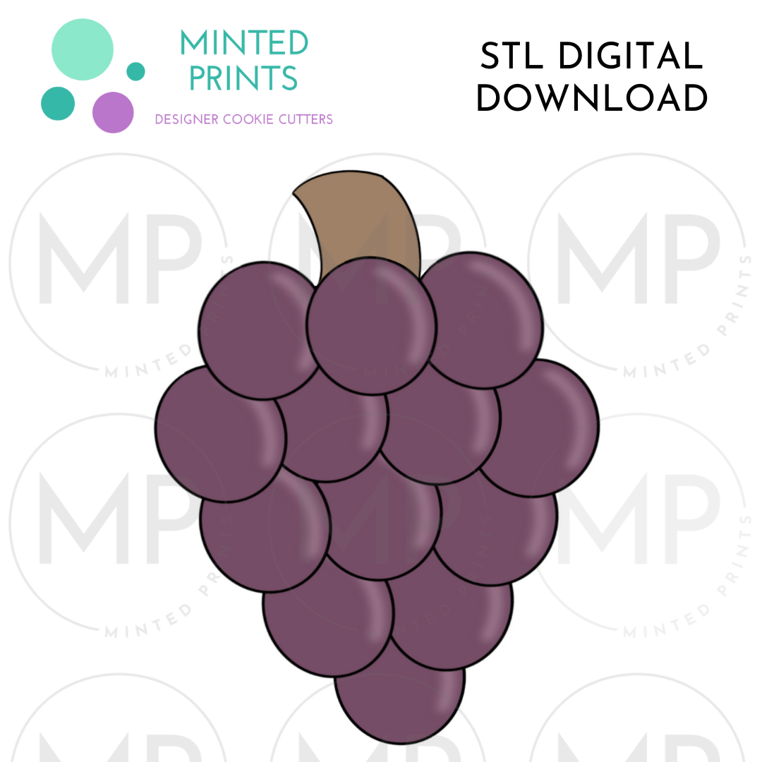 Grapes Cookie Cutter STL DIGITAL DOWNLOAD