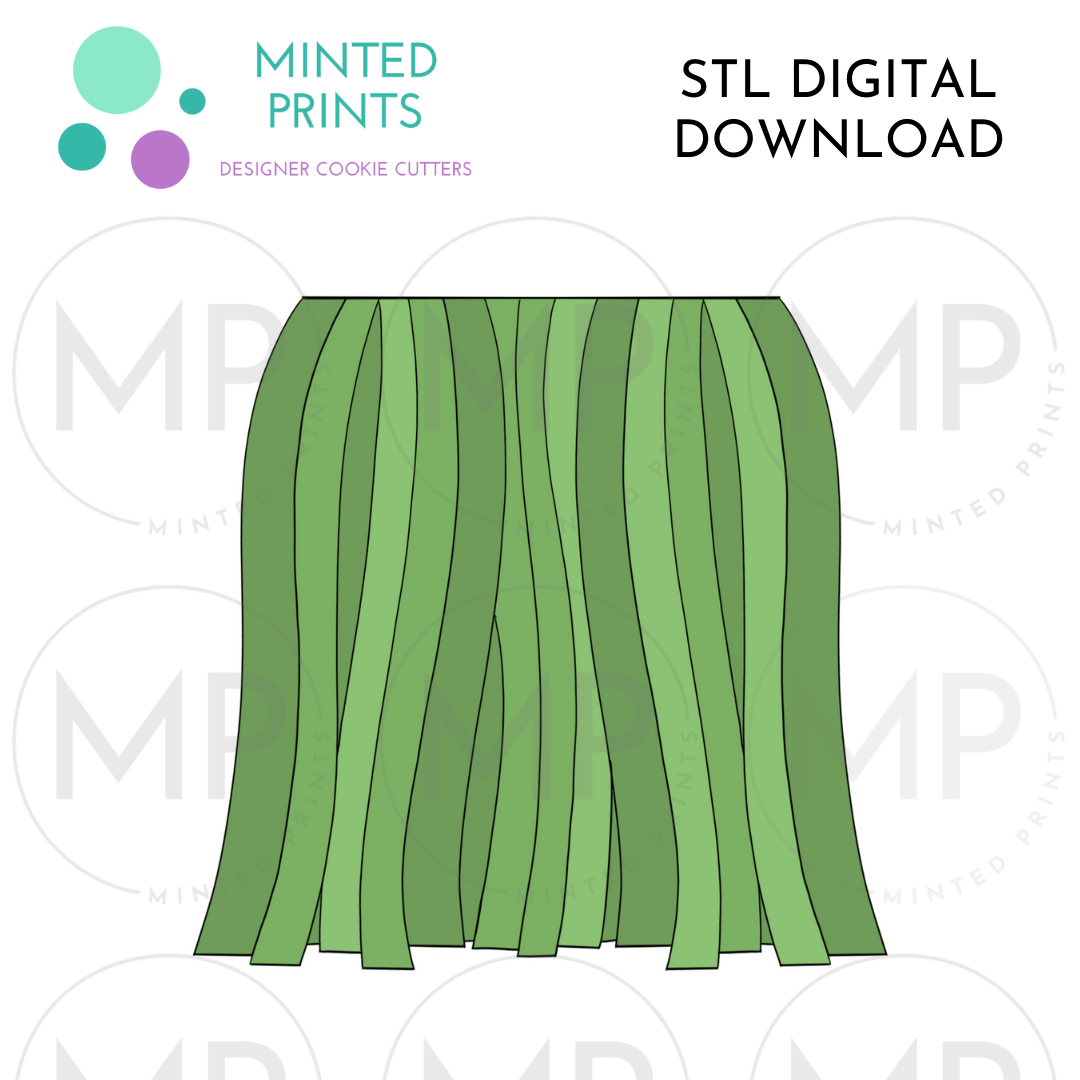 Grass Skirt Cookie Cutter STL DIGITAL DOWNLOAD