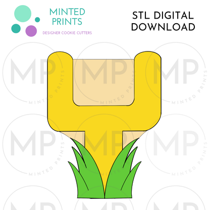 Grassy Field Goal Post Cookie Cutter STL DIGITAL DOWNLOAD