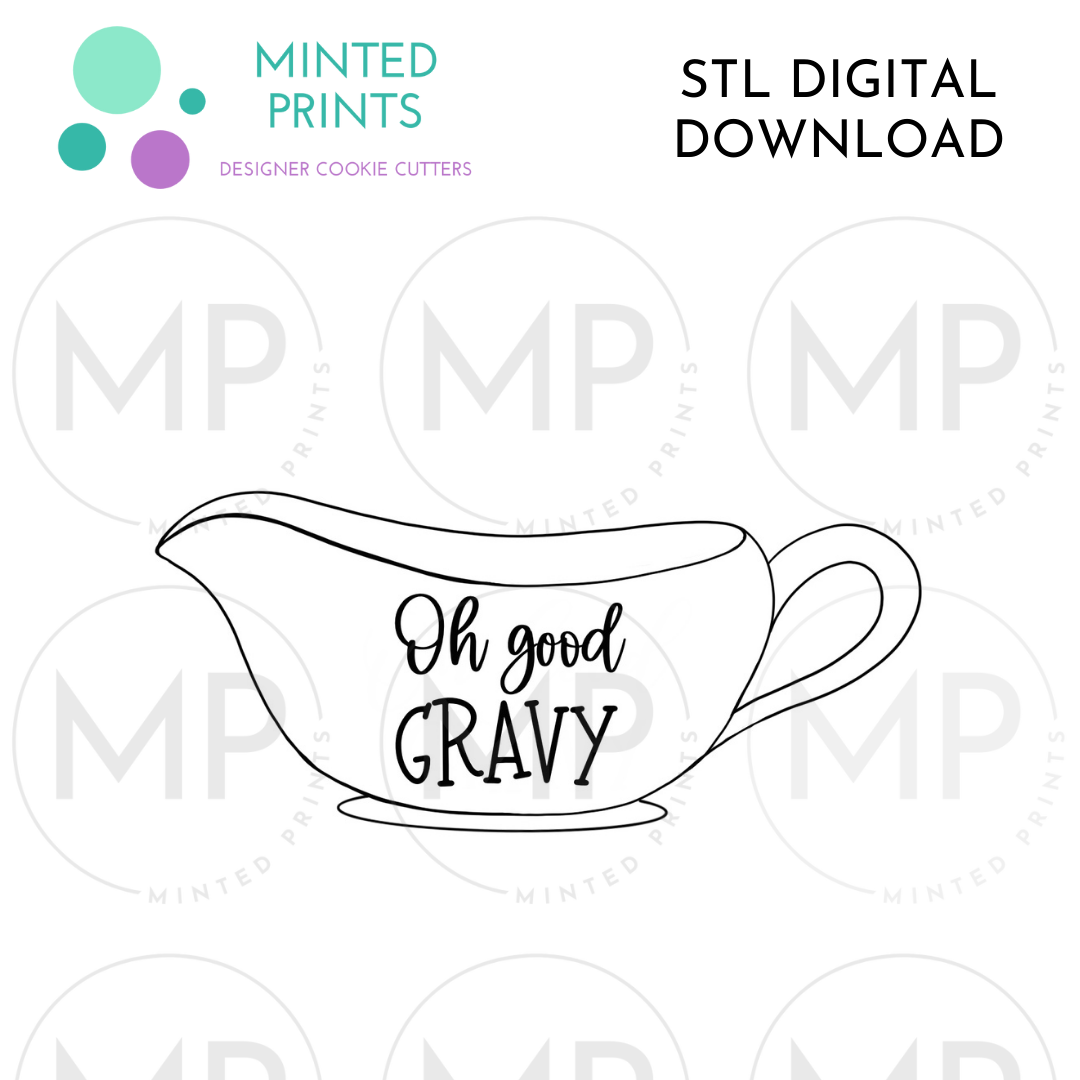 Gravy Boat Cookie Cutter STL DIGITAL DOWNLOAD