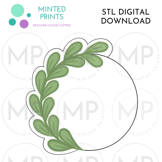 Greenery Circle Cookie Cutter STL DIGITAL DOWNLOAD