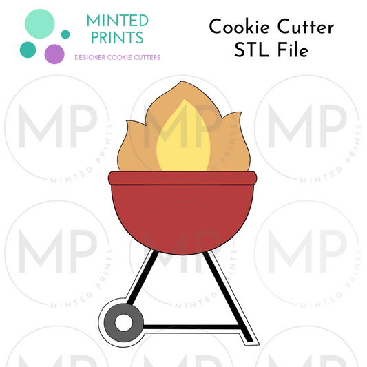Grill with Flame Cookie Cutter STL DIGITAL FILE