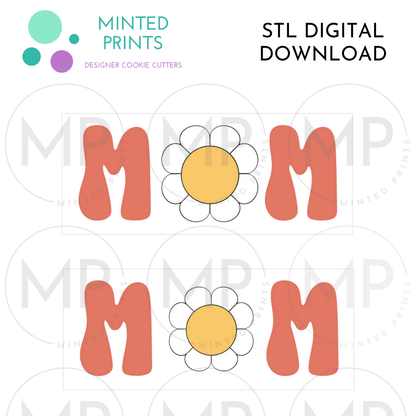 Groovy M-O-M (Set of 2) Cookie Cutter STL DIGITAL DOWNLOAD