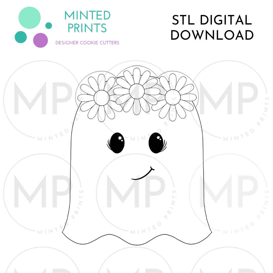 Hippie Ghost Cookie Cutter STL DIGITAL DOWNLOAD