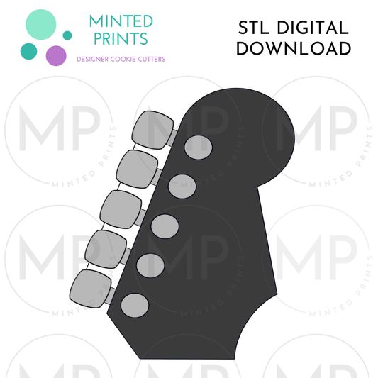 Guitar Headstock 1 Cookie Cutter STL DIGITAL DOWNLOAD