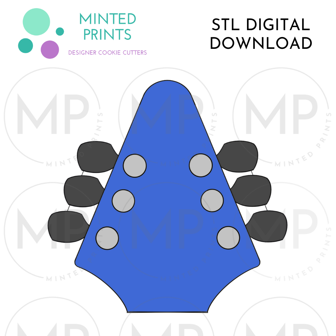 Guitar Headstock 2 Cookie Cutter STL DIGITAL DOWNLOAD