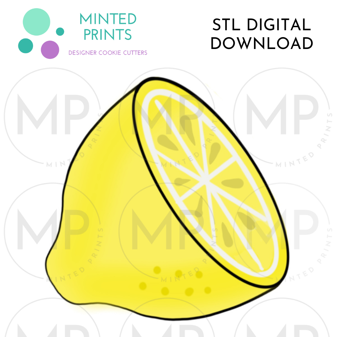 Half Lemon 2 Cookie Cutter STL DIGITAL DOWNLOAD