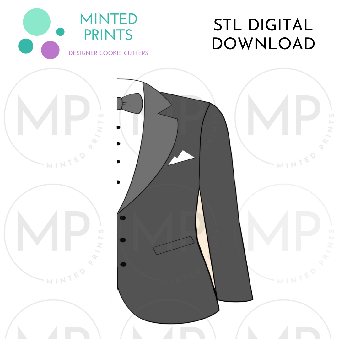 Half Tux Cookie Cutter STL DIGITAL DOWNLOAD