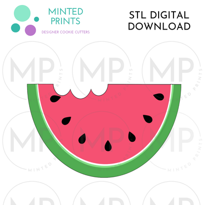 Half Watermelon with Bite Cookie Cutter STL DIGITAL DOWNLOAD