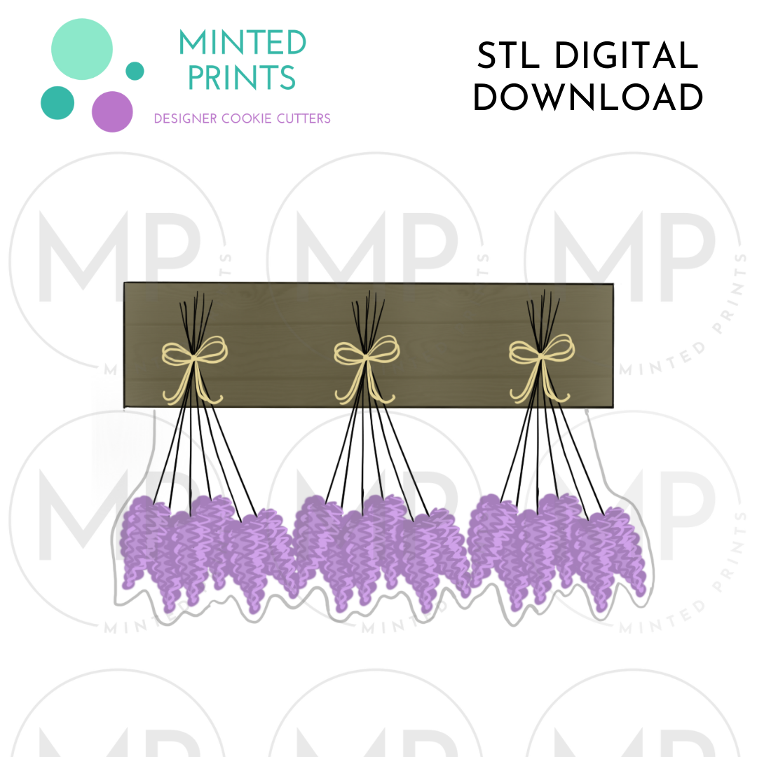 Hanging Dried Lavender Cookie Cutter STL DIGITAL DOWNLOAD