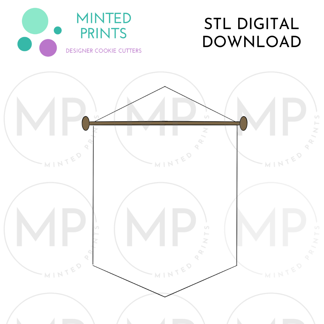 Hanging Banner 2 Cookie Cutter STL DIGITAL DOWNLOAD