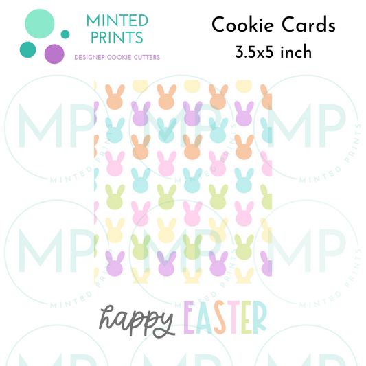Happy Easter Bunny Pattern Cookie Card, 3.5x5.5 inch