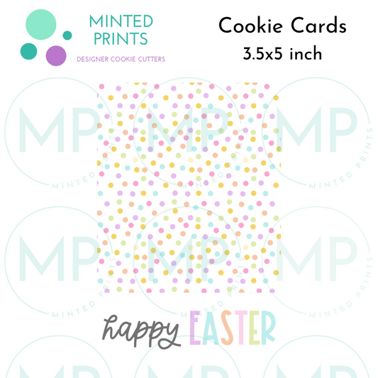 Happy Easter Pastel Dots Pattern Cookie Card, 3.5x5.5 inch