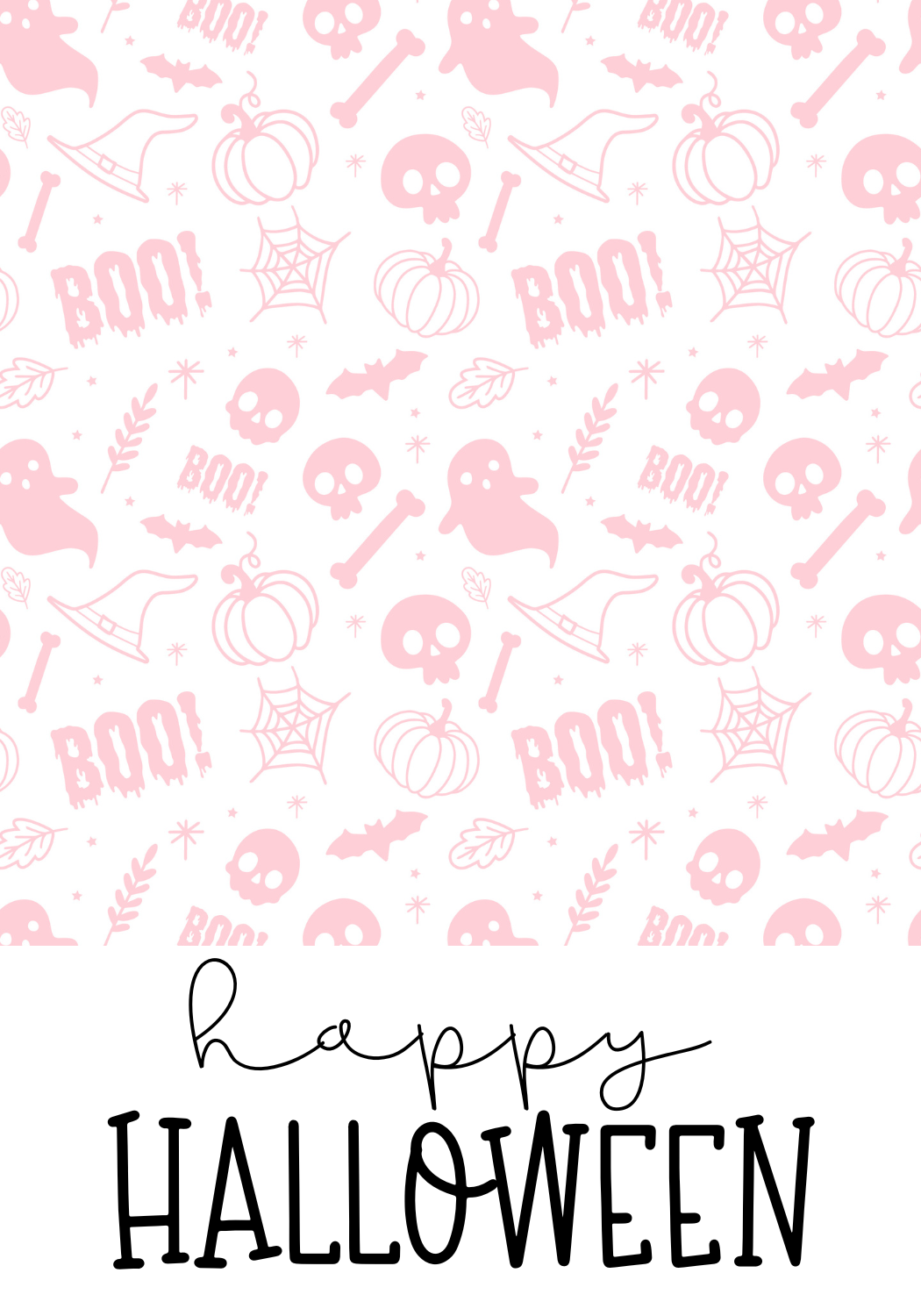 Happy Halloween (Pink) Cookie Card, 3.5x5.5 inch