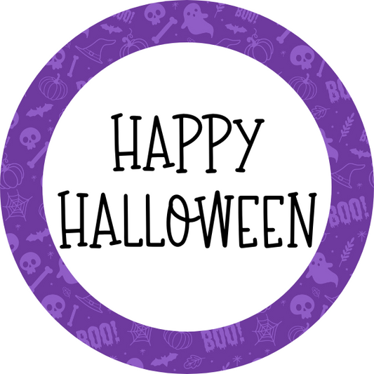 Happy Halloween (Purple) Cookie Tag, 2 Inch