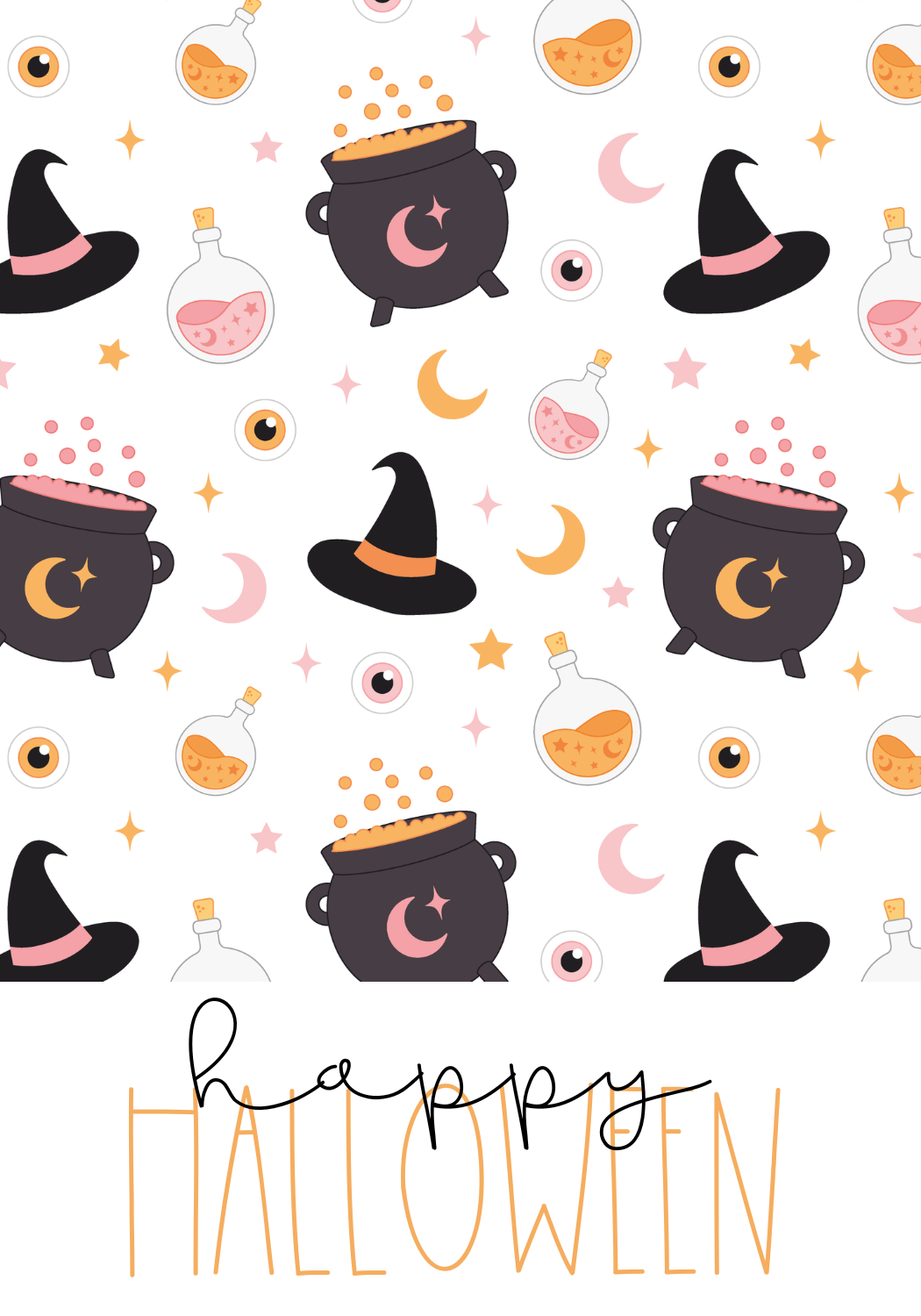 Witchy Happy Halloween Cookie Card, 3.5x5.5 inch