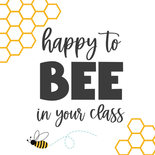 Happy to BEE in Your Class Cookie Tag, 2 Inch Square