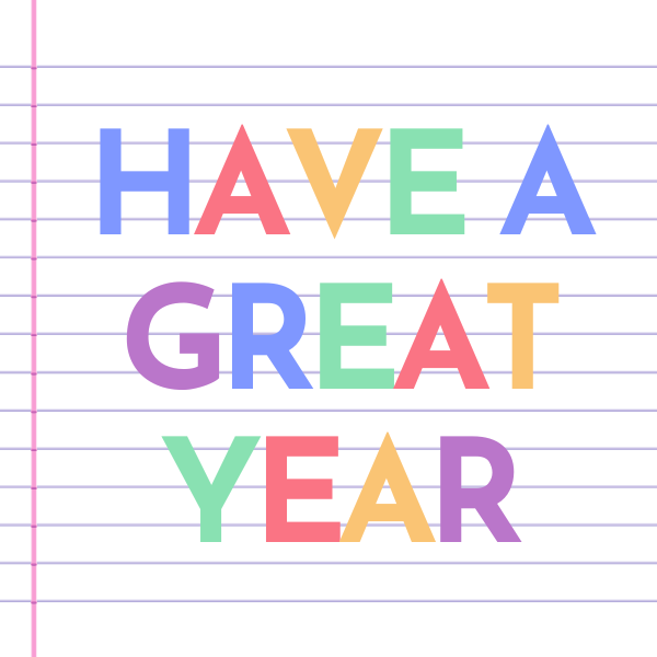 Have a Great Year Cookie Tag, 2 Inch Square