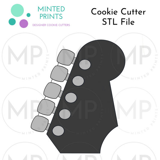 Guitar Headstock 1 Cookie Cutter STL DIGITAL FILE
