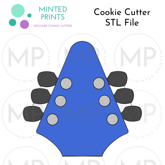 Guitar Headstock 2 Cookie Cutter STL DIGITAL FILE