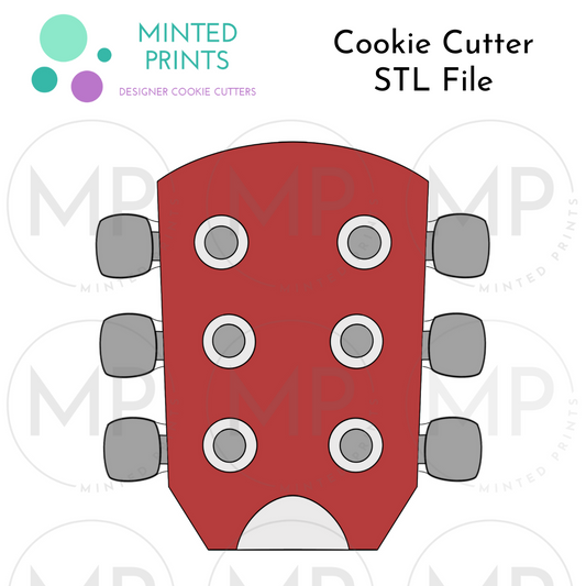 Guitar Headstock 3 Cookie Cutter STL DIGITAL FILE