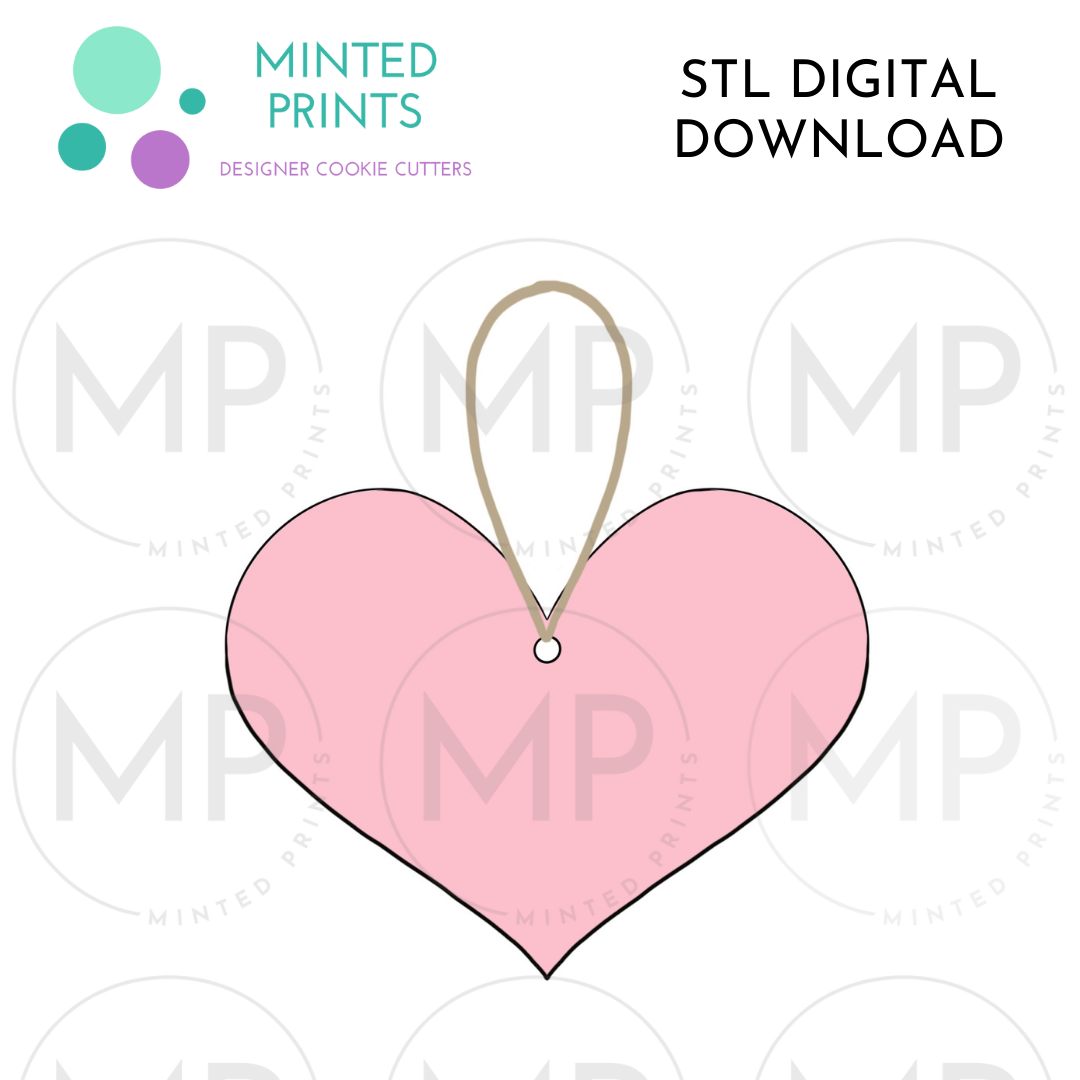 Heart Ornament Cookie Cutter STL DIGITAL DOWNLOAD