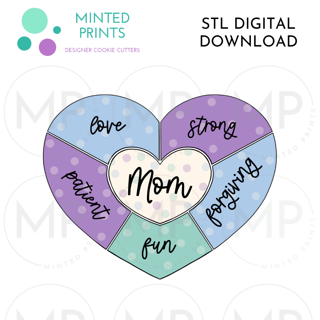 Heart Puzzle (Set of 4) Cookie Cutter STL DIGITAL DOWNLOAD