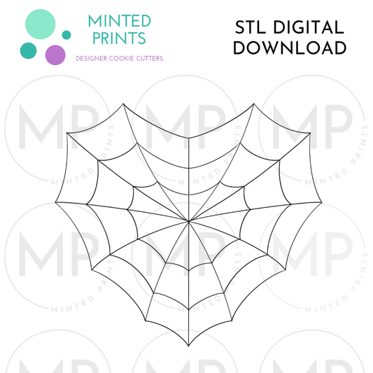 Heart Spiderweb Cookie Cutter STL DIGITAL DOWNLOAD