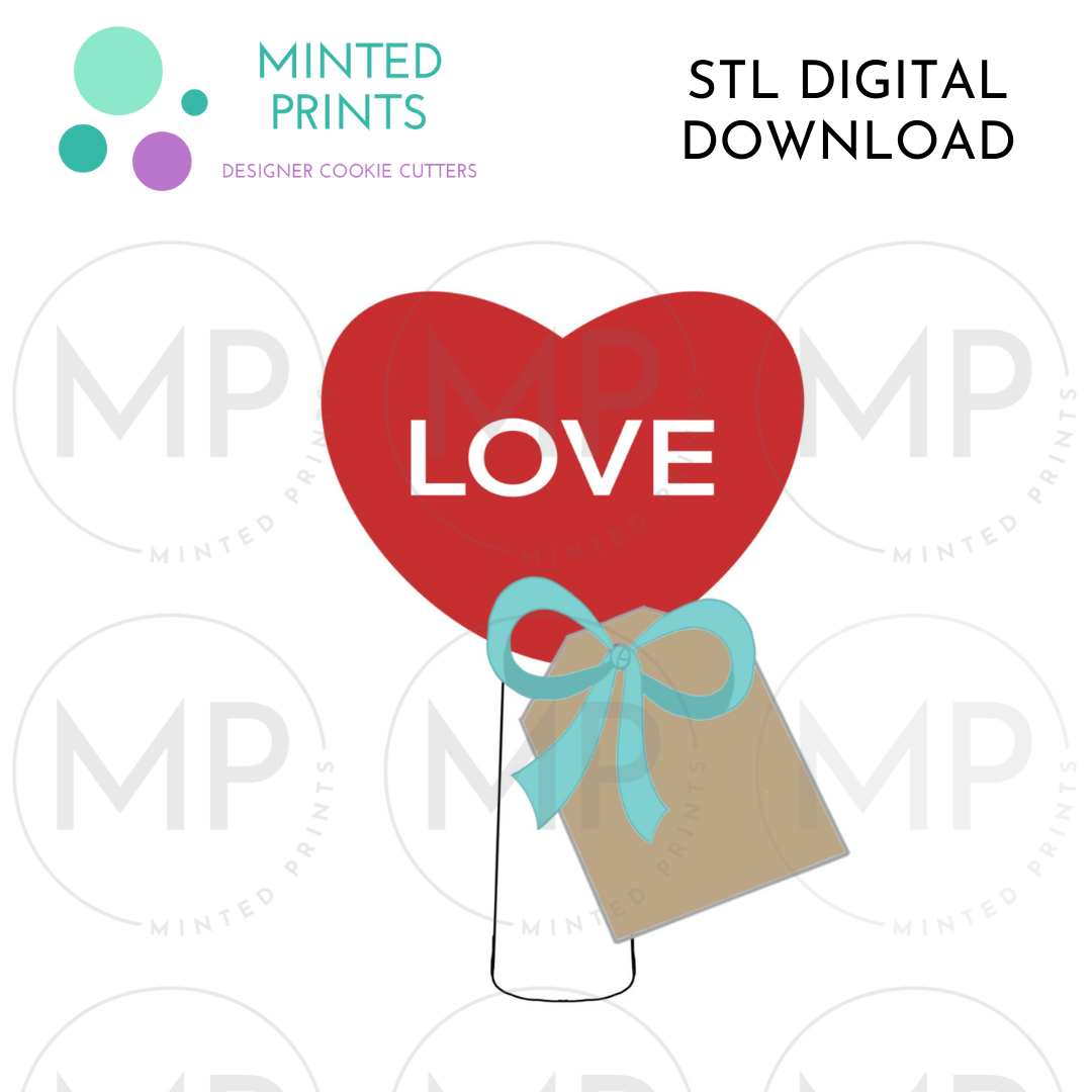 Heart Sucker Cookie Cutter STL DIGITAL DOWNLOAD