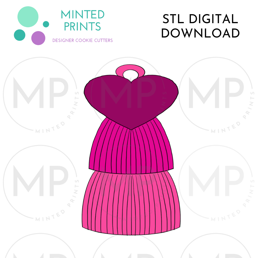 Heart Tassel Cookie Cutter STL DIGITAL DOWNLOAD