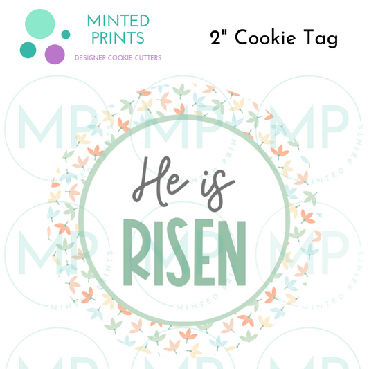He is Risen Round Cookie Tag, 2 Inch (2024)