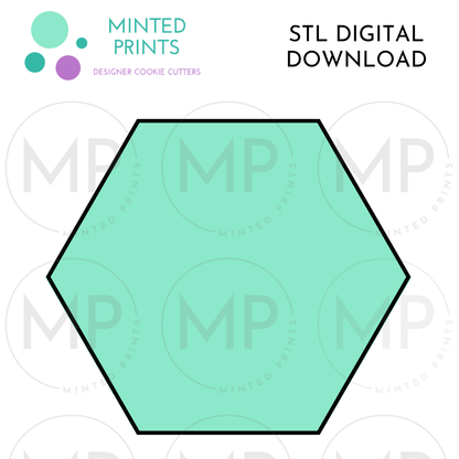 Hexagon Cookie Cutter STL DIGITAL DOWNLOAD