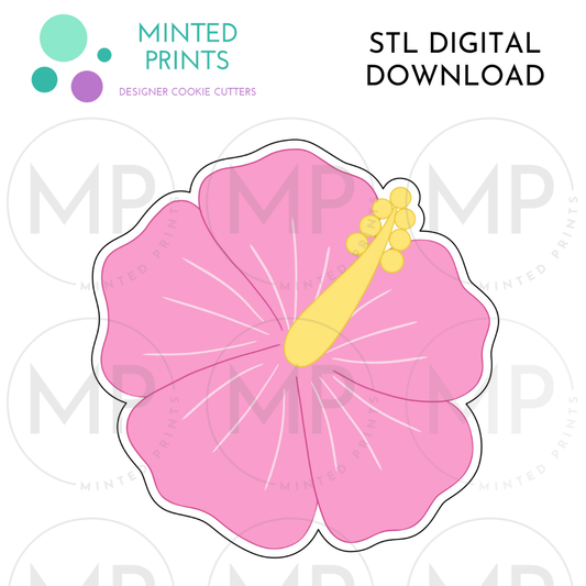 Hibiscus Flower Cookie Cutter STL DIGITAL DOWNLOAD