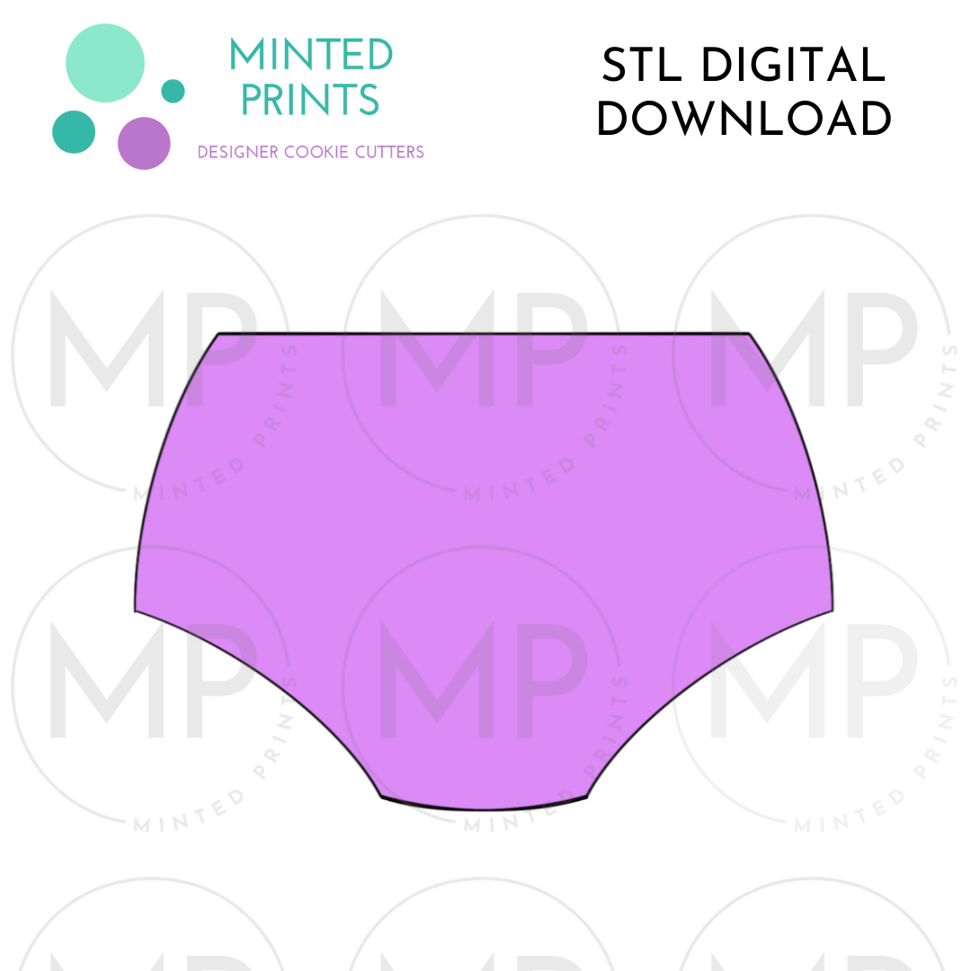 High Brief Cookie Cutter STL DIGITAL DOWNLOAD