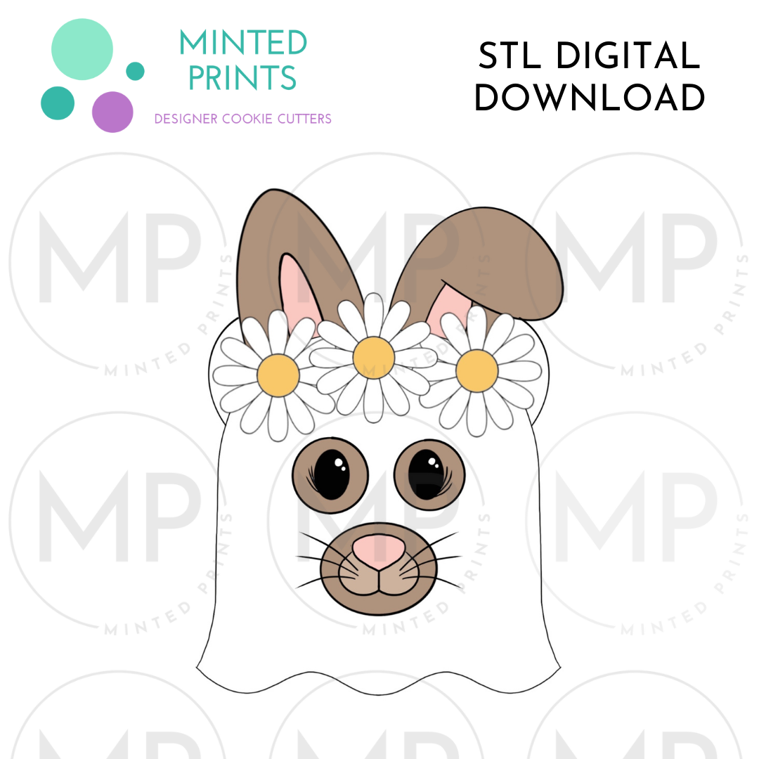 Hippie Bunny Ghost Cookie Cutter STL DIGITAL DOWNLOAD