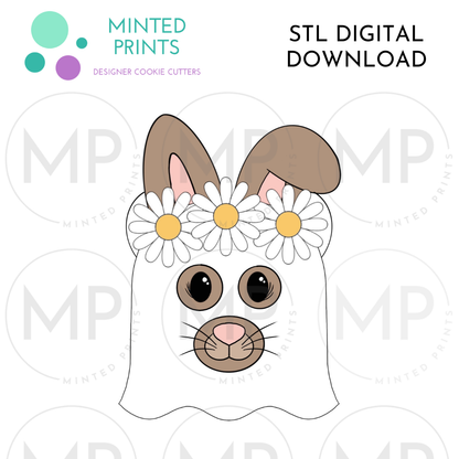 Hippie Bunny Ghost Cookie Cutter STL DIGITAL DOWNLOAD