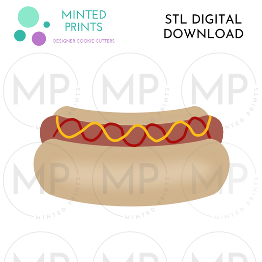 Hot Dog Cookie Cutter STL DIGITAL DOWNLOAD