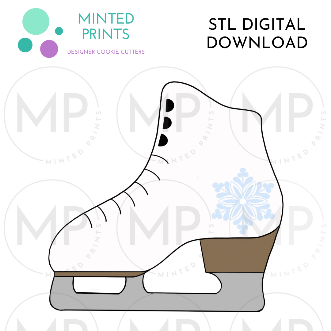 Ice Skate Cookie Cutter STL DIGITAL DOWNLOAD