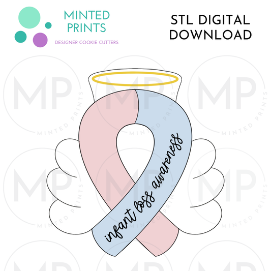 Infant Loss Awareness Ribbon Cookie Cutter STL DIGITAL DOWNLOAD