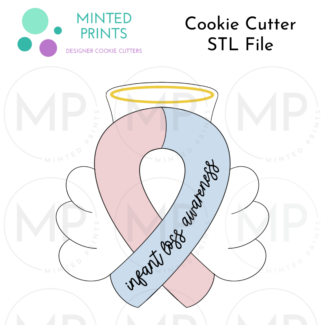 Infant Loss Ribbon & Angel Mom Set of 2 Cookie Cutter STL DIGITAL FILES
