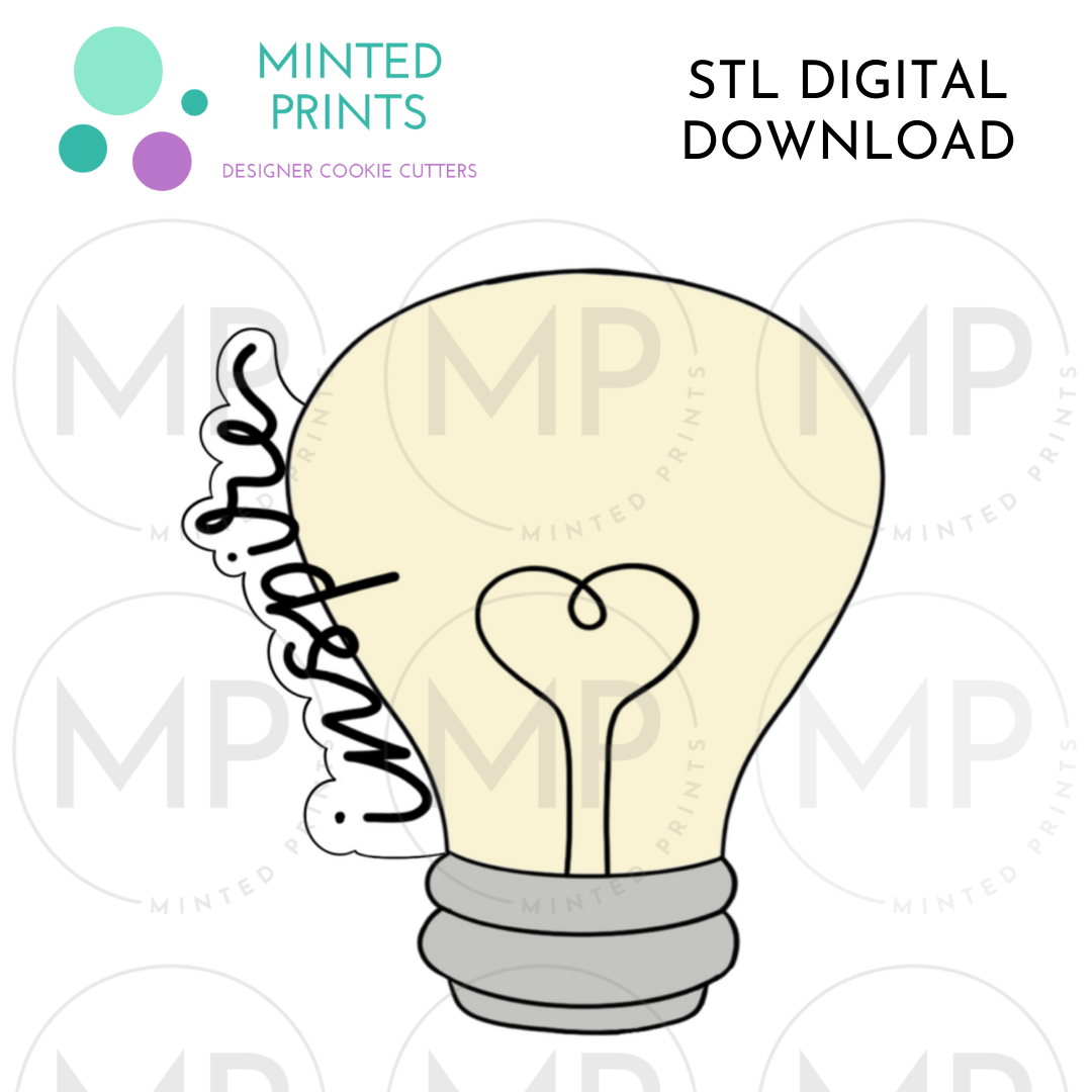 Inspire Lightbulb Cookie Cutter STL DIGITAL DOWNLOAD