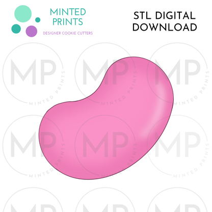 Jelly Bean Cookie Cutter STL DIGITAL DOWNLOAD