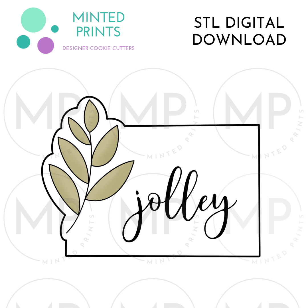 Jolley Plaque Cookie Cutter STL DIGITAL DOWNLOAD