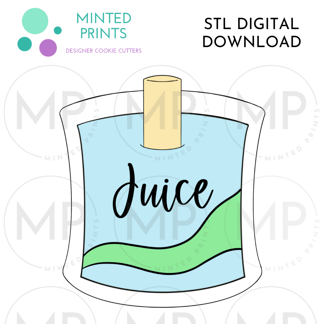 Juice Cookie Cutter STL DIGITAL DOWNLOAD